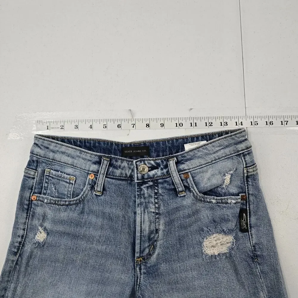 Silver Jeans boyfriend shorts womens denim 24 blue L4.5‎ 5217
